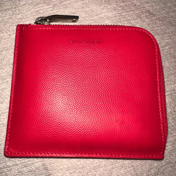 AUTHENTIC SAINT LAURENT Pink Zipper Wallet/Card Carrying - Picture 1 of 10